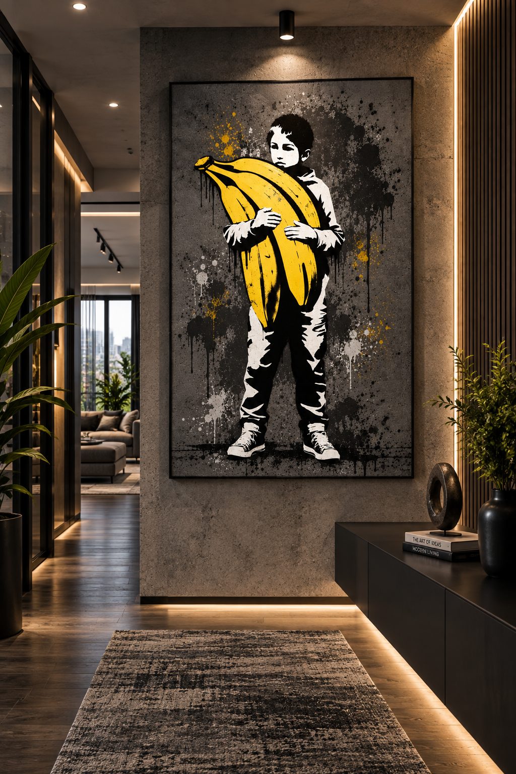 Custom canvas art Dubai — handcrafted painting in a luxury interior by Blenc Art 04