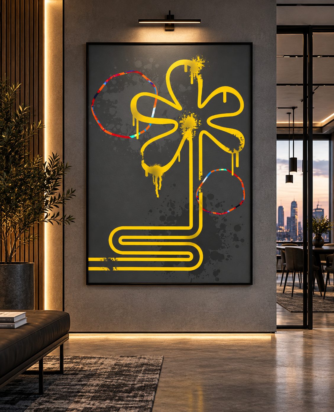 Custom canvas art Dubai — handcrafted painting in a luxury interior by Blenc Art 10