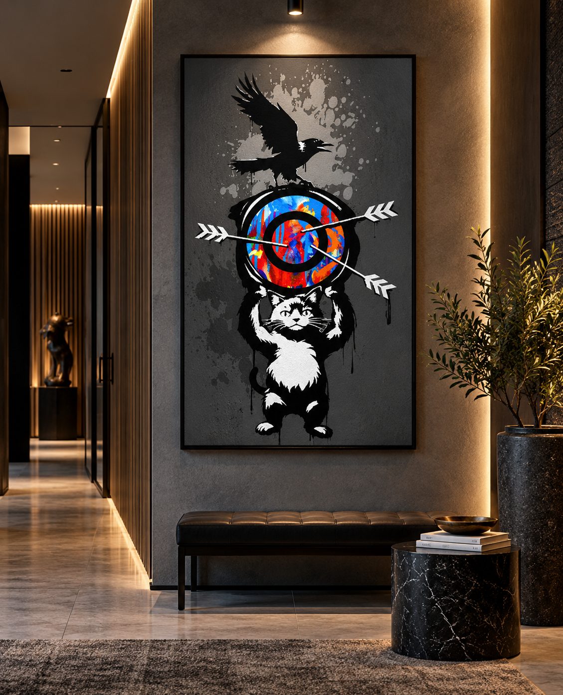 Custom canvas art Dubai — handcrafted painting in a luxury interior by Blenc Art 15