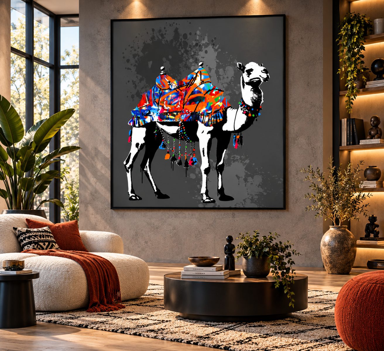 Custom canvas art Dubai — handcrafted painting in a luxury interior by Blenc Art 16