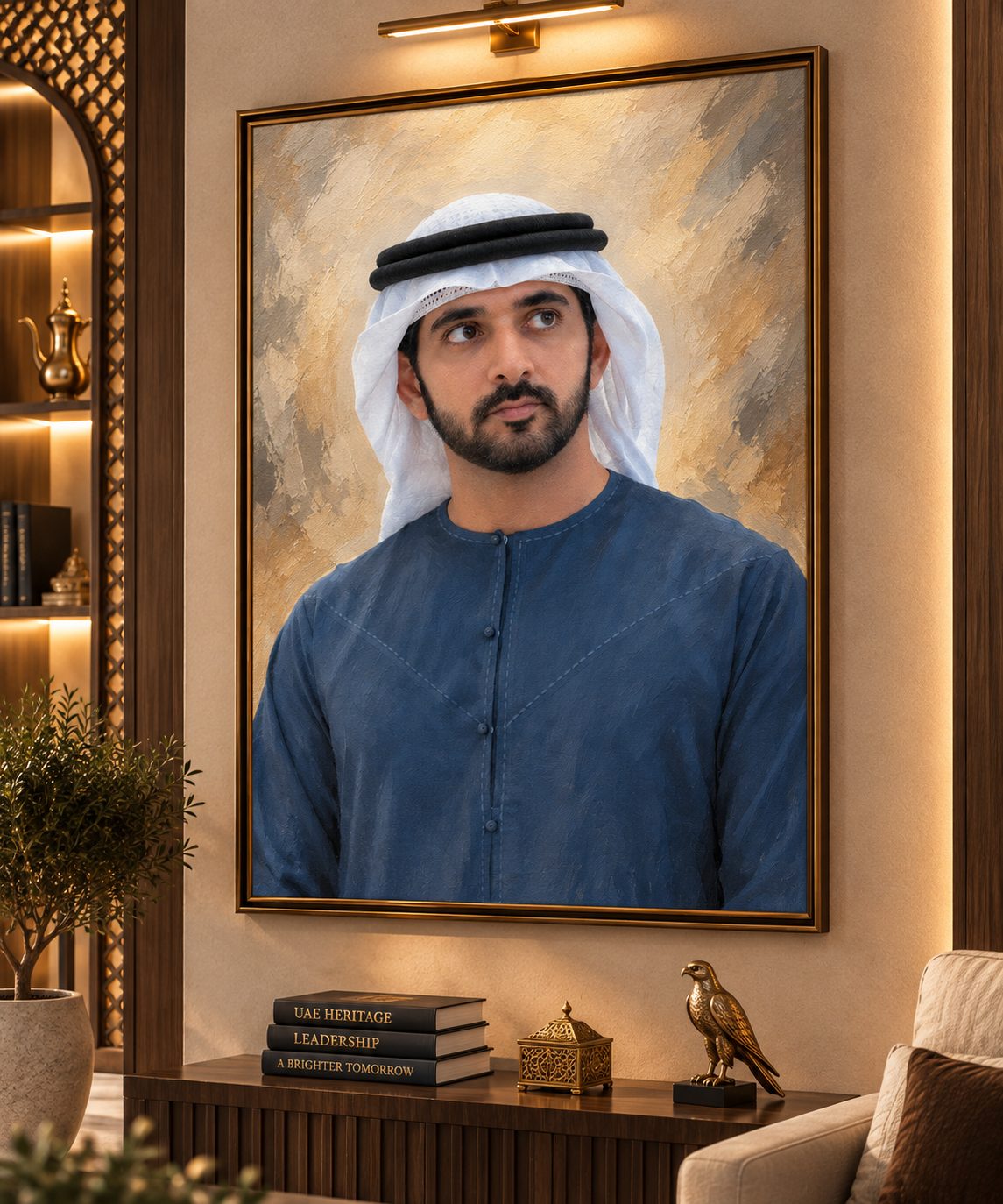Custom canvas art Dubai — handcrafted painting in a luxury interior by Blenc Art 19