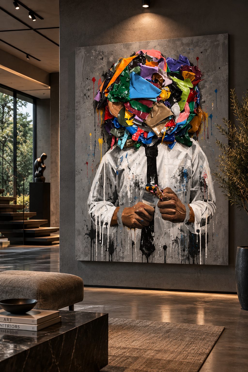 Custom canvas art Dubai — handcrafted painting in a luxury interior by Blenc Art 20