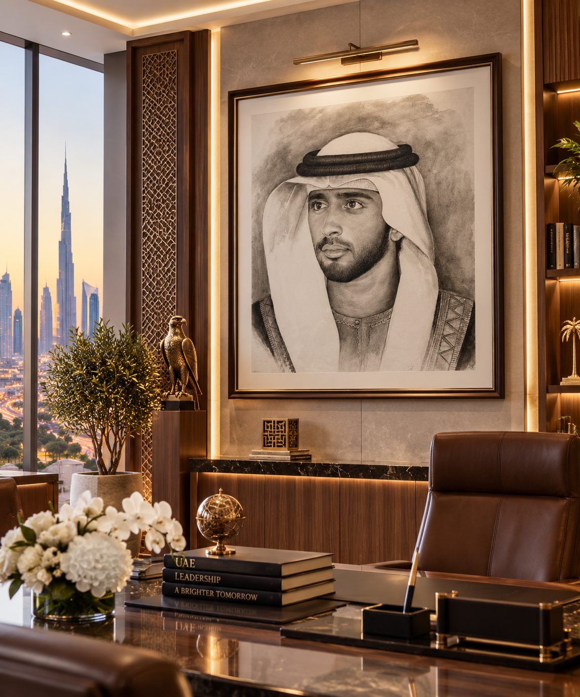 Custom canvas art Dubai — handcrafted painting in a luxury interior by Blenc Art 22