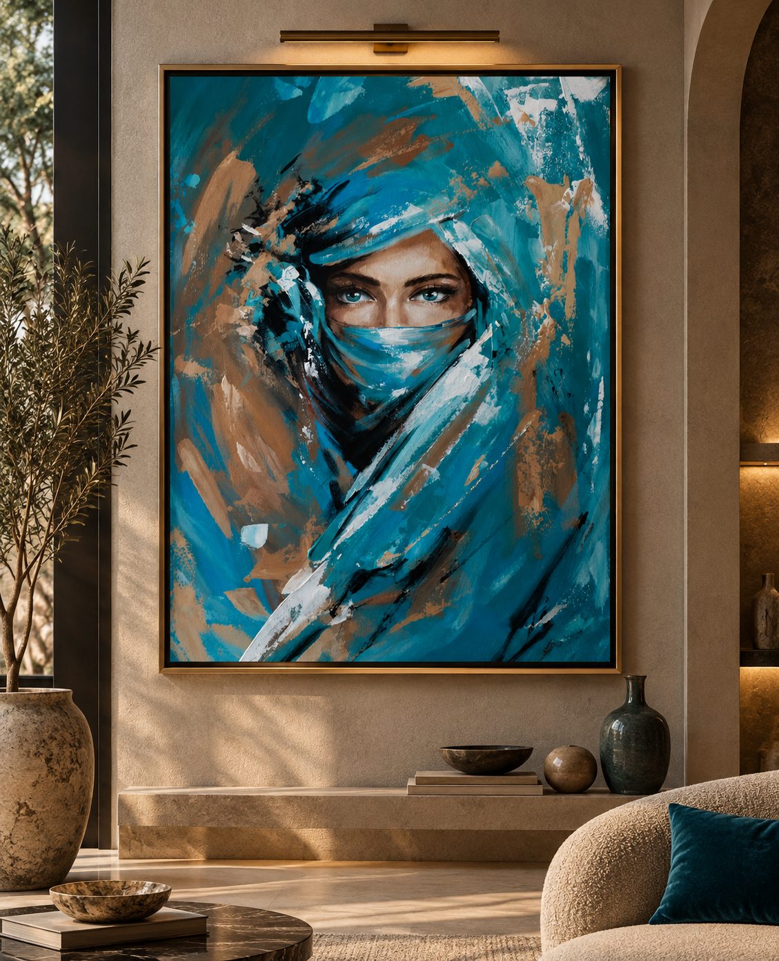 Custom canvas art Dubai — handcrafted painting in a luxury interior by Blenc Art 28