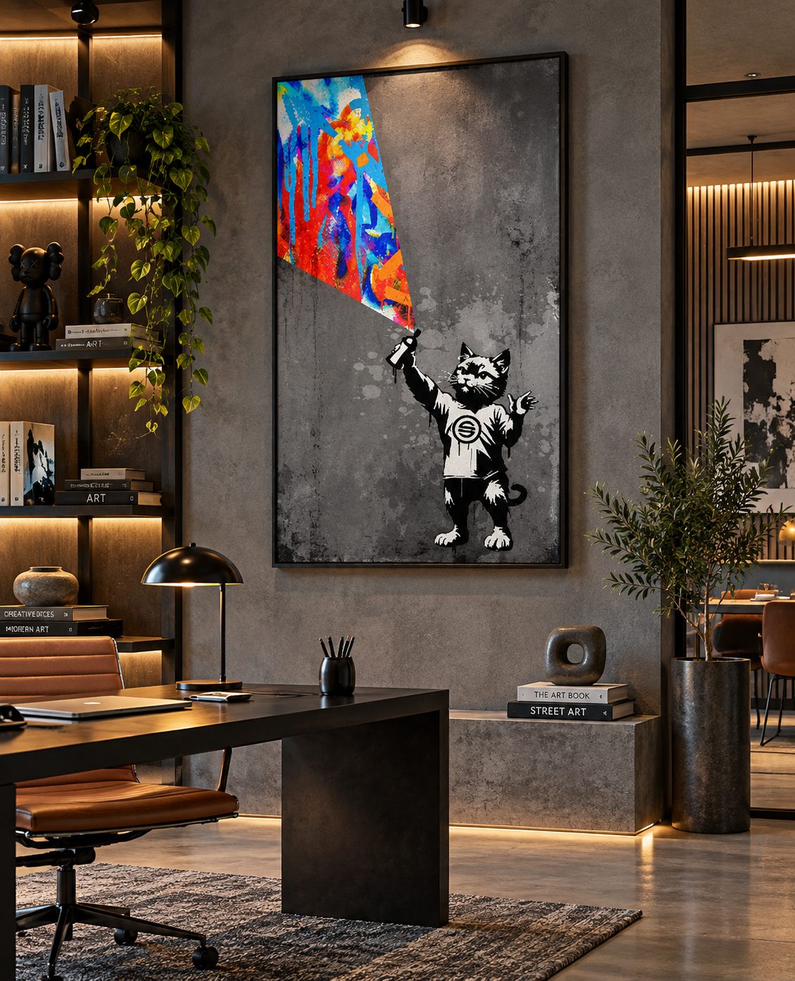 Custom canvas art Dubai — handcrafted painting in a luxury interior by Blenc Art 33