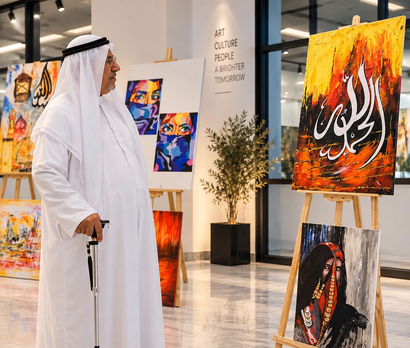 Custom canvas art Dubai — handcrafted painting in a luxury interior by Blenc Art 35