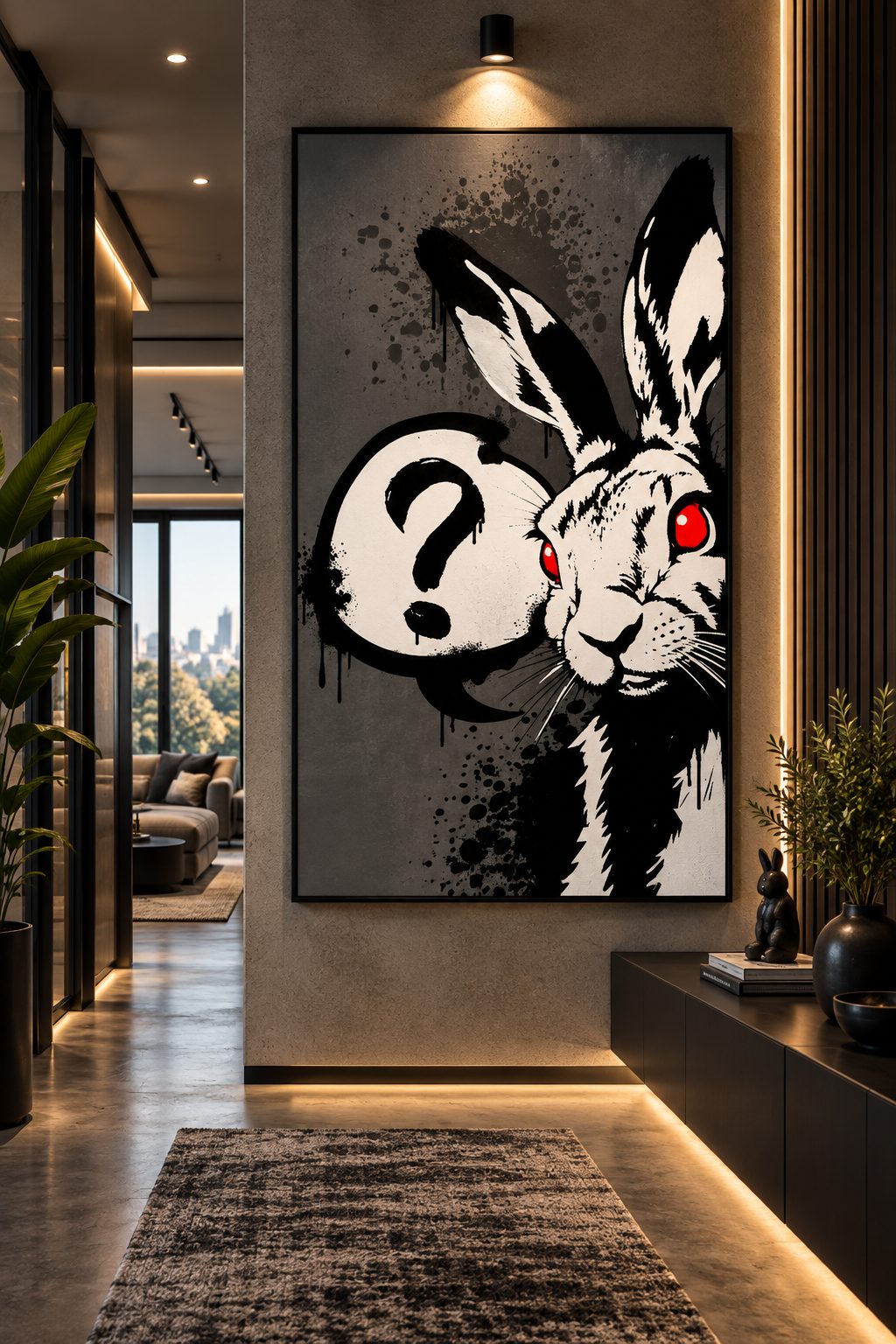 Custom canvas art Dubai — handcrafted painting in a luxury interior by Blenc Art 40
