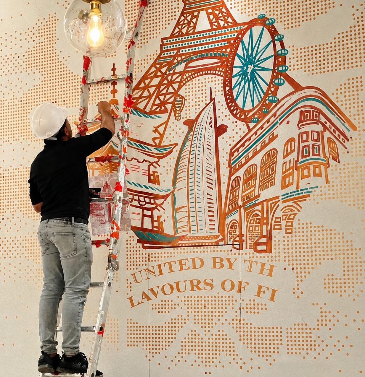 Hand-painted wall mural Dubai — commissioned mural installation by Blenc Art 10