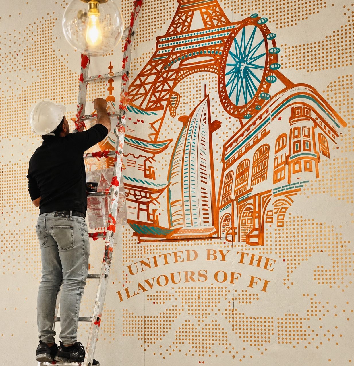 Hand-painted wall mural Dubai — commissioned mural installation by Blenc Art 18