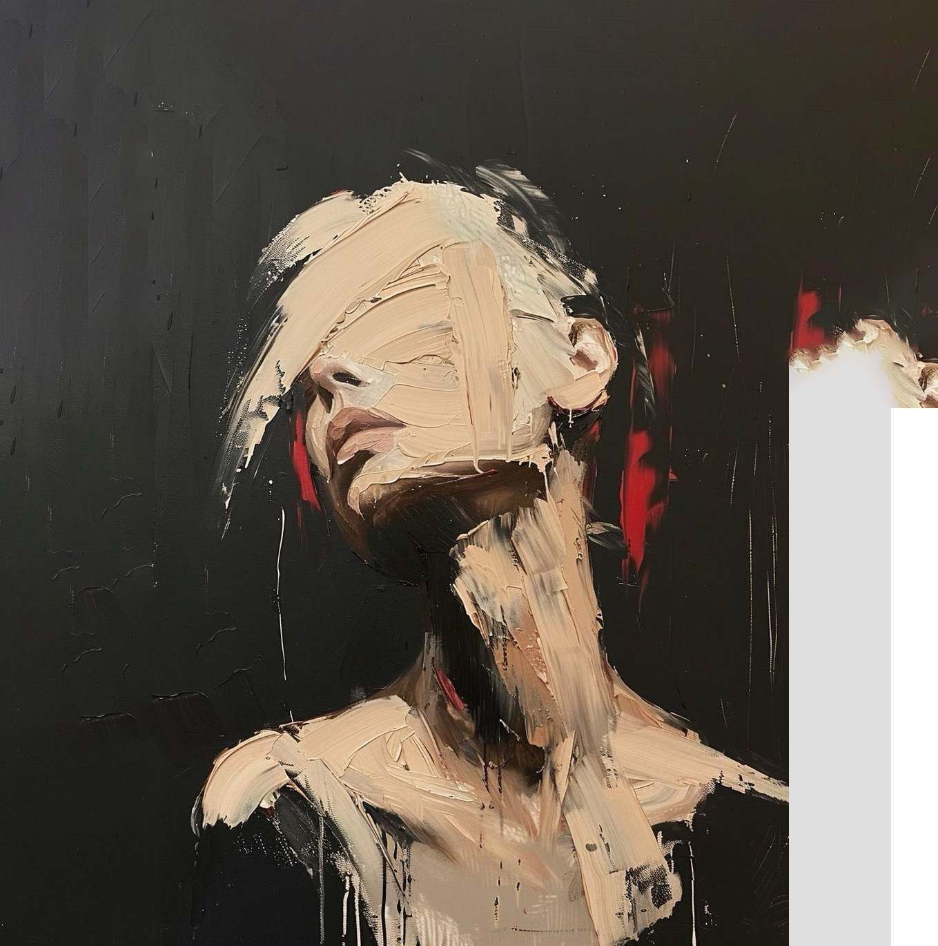 Blindfolded Figure – Oil on Canvas