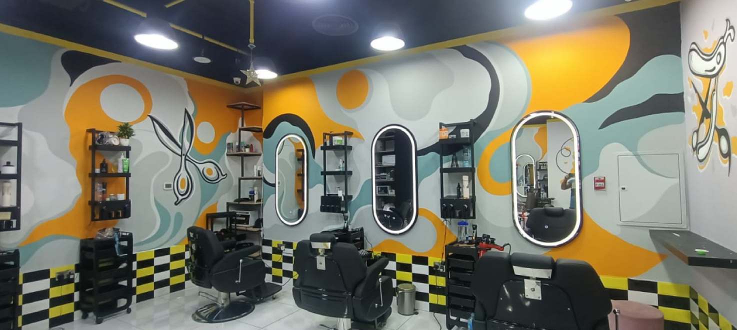 Barbershop Interior Mural