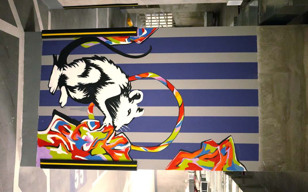 Rat Mural on Bench