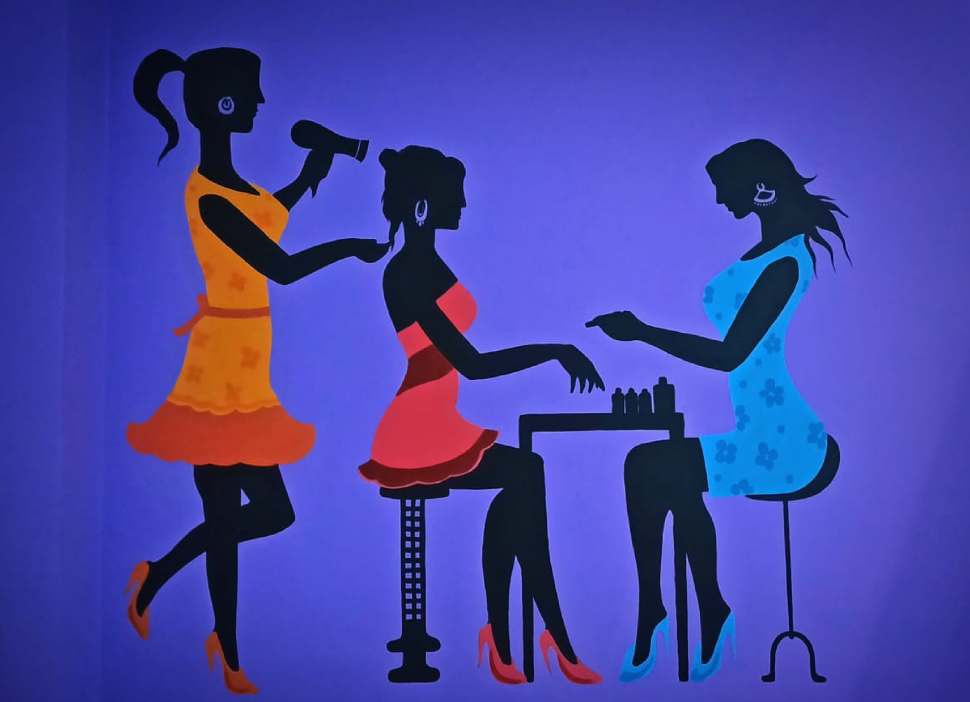 Beauty Salon Silhouette Mural